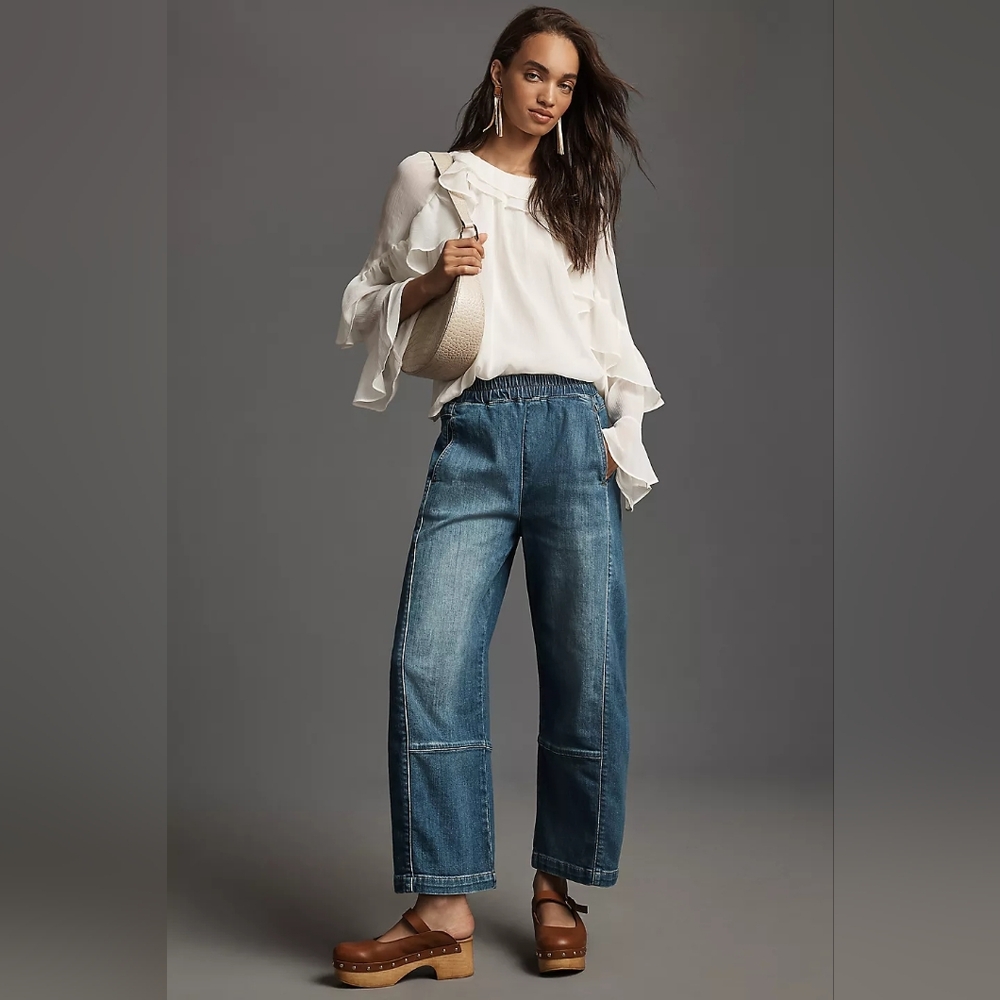 Pilcro Izzie  Wide Leg Jeans Size MED Petite NWOT Anthropologie